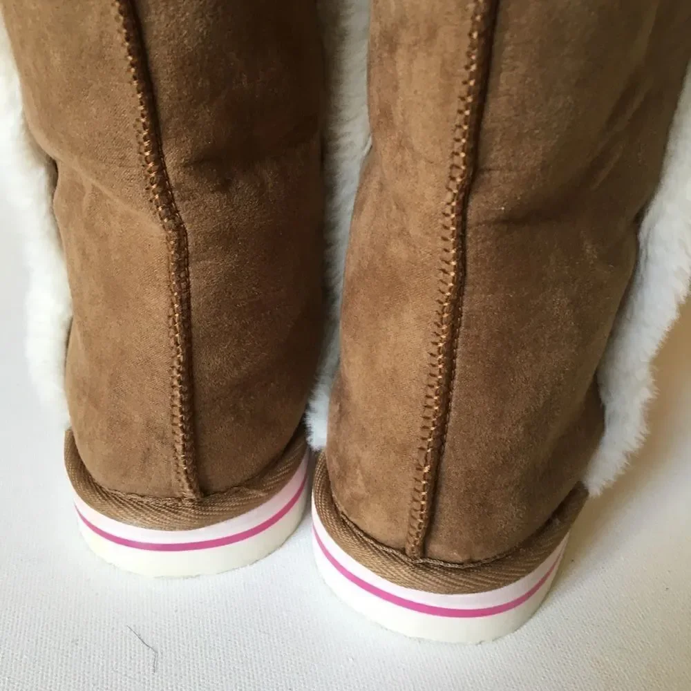 COPY - Old Navy girl tall boots faux suede tan ize 5